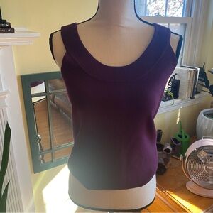 Studio Liz Claiborne Sleeveless Scoop Neck Plum Purple Knit Top S